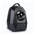 Black pet carrier backpack with bubble window and ventilation holes for cats or small dogs