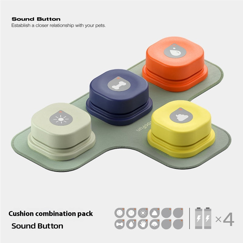 Cushion combination pack with colorful sound buttons on a gray base.
