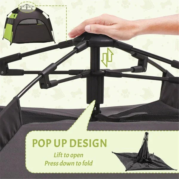 Hand opening collapsible pet playpen with pop up design, indoor pet gear, easy setup.