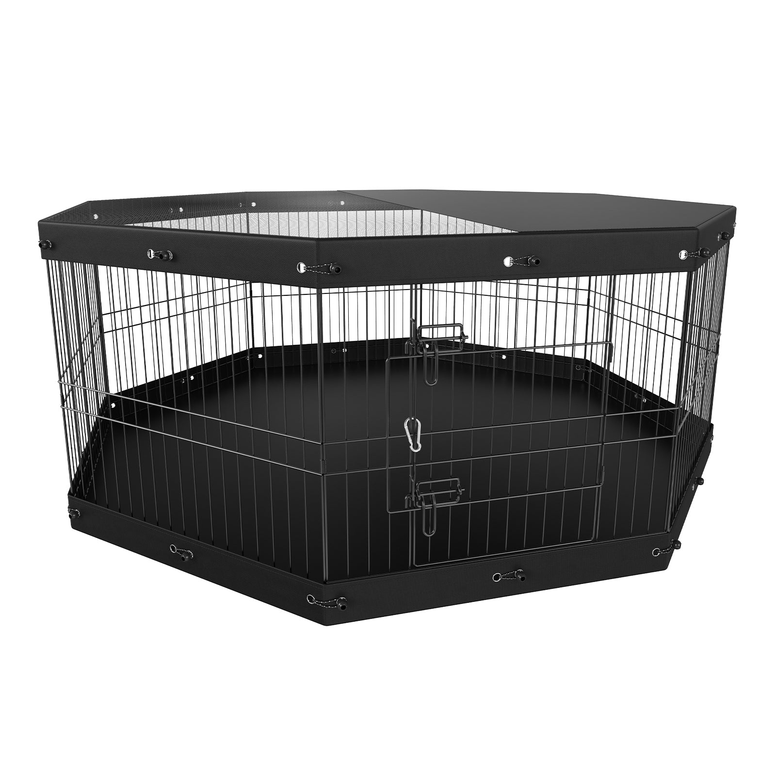 Black pet crate on a white background