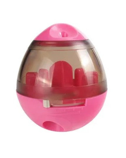 Pink and clear plastic toy on a white background